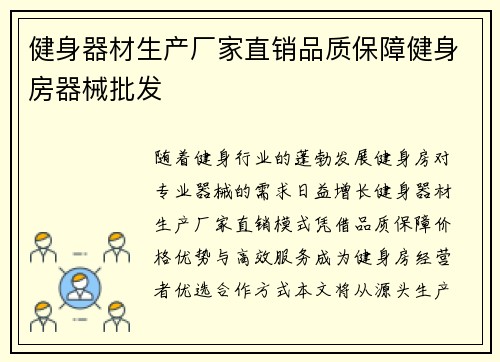 健身器材生产厂家直销品质保障健身房器械批发